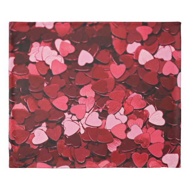 Background texture hearts red duvet cover (Front)