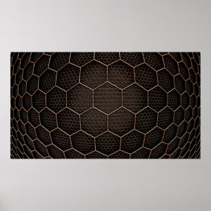 Background texture hexagon grid d poster