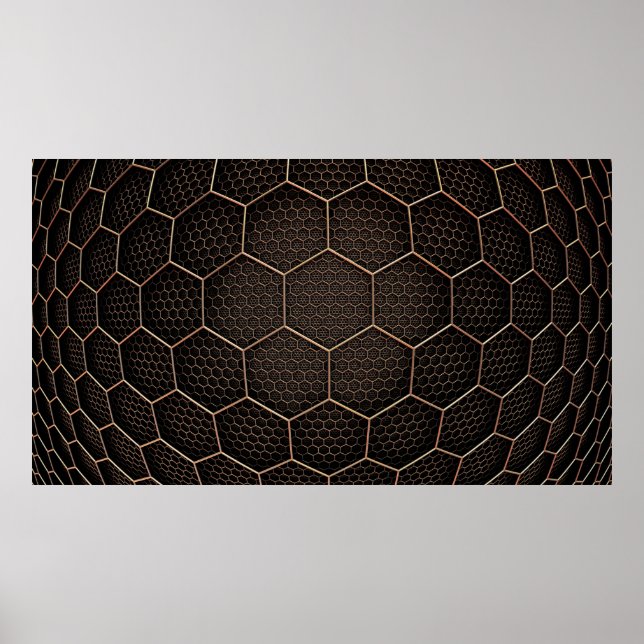 Background texture hexagon grid d poster (Front)