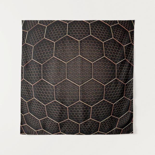 Background texture hexagon grid d tapestry (Front)