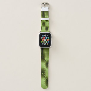 Background texture of dark green capitone genuine  apple watch band