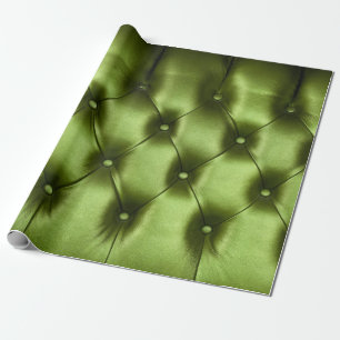Background texture of dark green capitone genuine wrapping paper