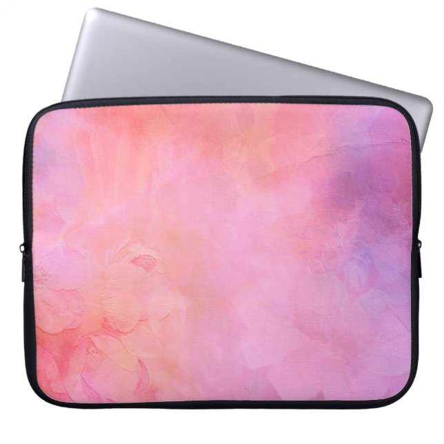 Background texture structure pink laptop sleeve (Front)