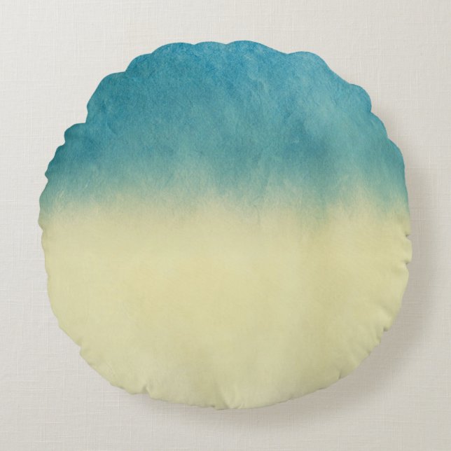 Background- Texture Watercolor Paper Round Pillow (Front)