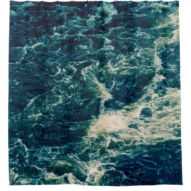 Background, top view, rapid flow of the river with shower curtain (Front)