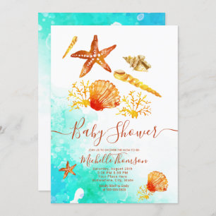 Background tropical beach aquarelae blue summer invitation