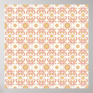 Background vintage flower. Seamless floral pattern Poster