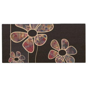 background watercolor 4 wood flash drive