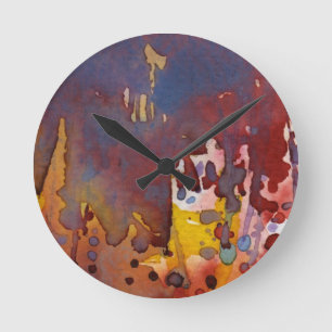 background watercolor 8 round clock