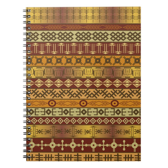 Background with African ethnic motifs Notebook (Front)