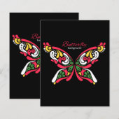 Background with beautiful butterfly. tattoo illust (Front/Back)