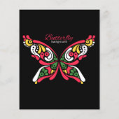 Background with beautiful butterfly. tattoo illust (Back)