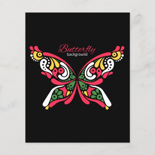Background with beautiful butterfly. tattoo illust (Front)