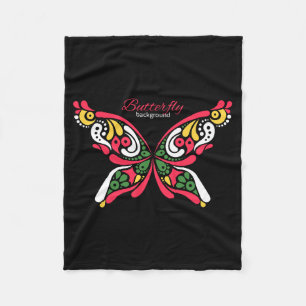 Background with beautiful butterfly. tattoo illust fleece blanket