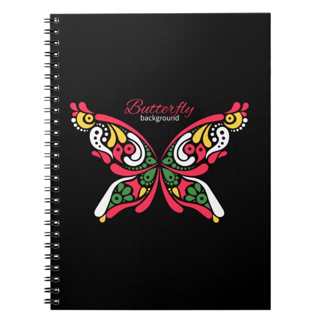 Background with beautiful butterfly. tattoo illust notebook (Front)