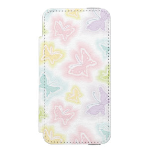 Background with butterflies in watercolor wallet case for iPhone SE/5/5s
