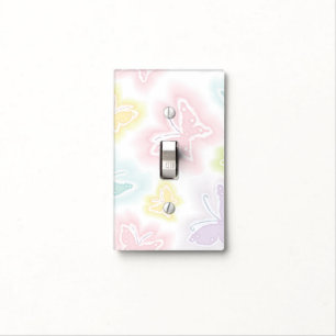 Background with butterflies in watercolor light switch cover