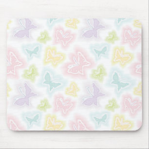 Background with butterflies in watercolor mouse pad