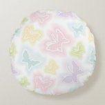 Background with butterflies in watercolor round pillow