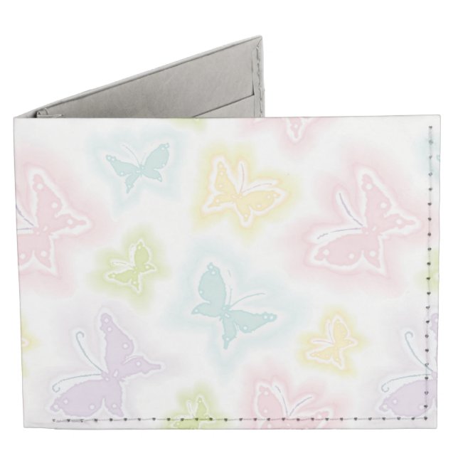 Background with butterflies in watercolor tyvek wallet (Front)