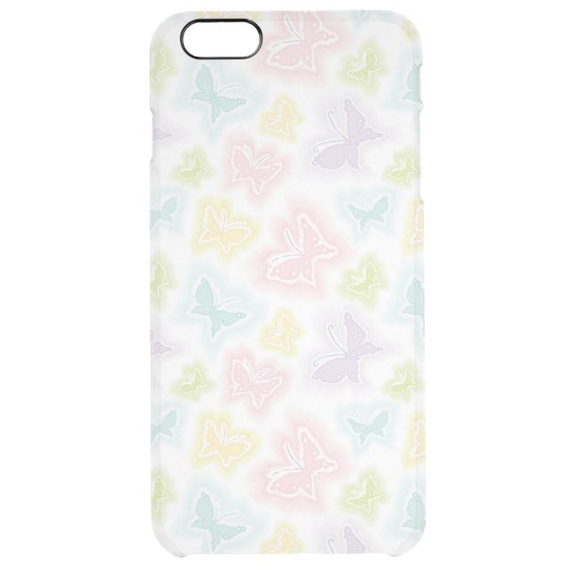 Background with butterflies in watercolor uncommon iPhone case (Back)