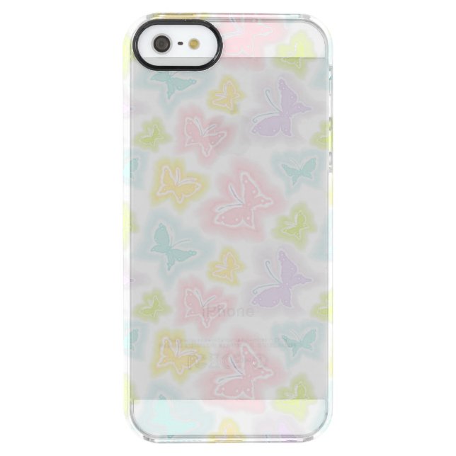 Background with butterflies in watercolor uncommon iPhone case (Back)
