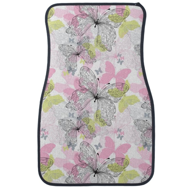 Background with butterfly car mat (Front)