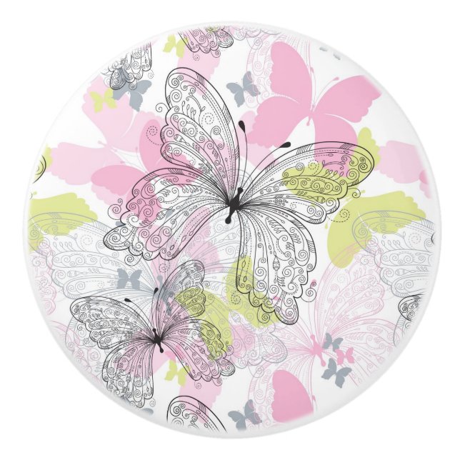 Background with butterfly ceramic knob (Front)