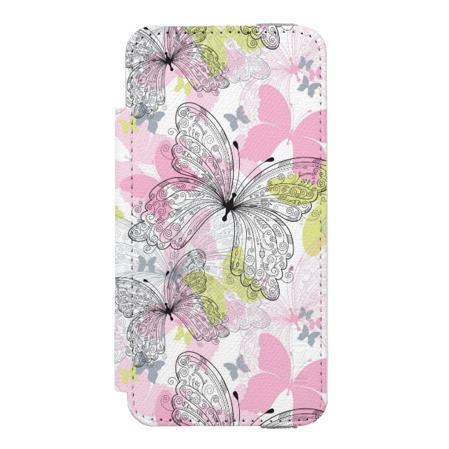 Background with butterfly incipio iPhone wallet case (Folio Front)