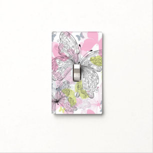 Background with butterfly light switch cover