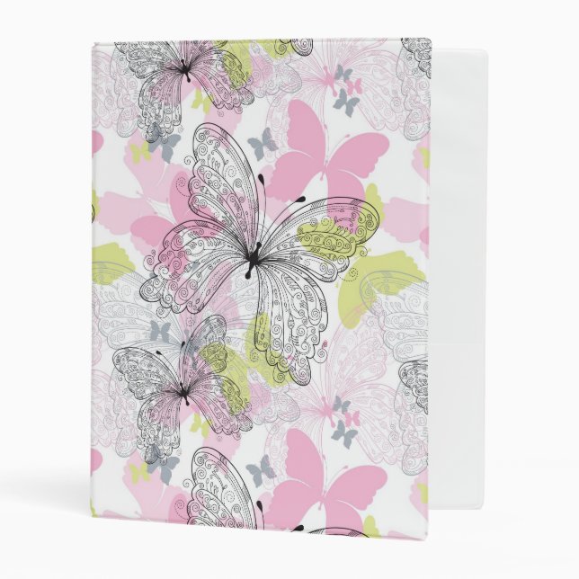 Background with butterfly mini binder (Front/Inside)