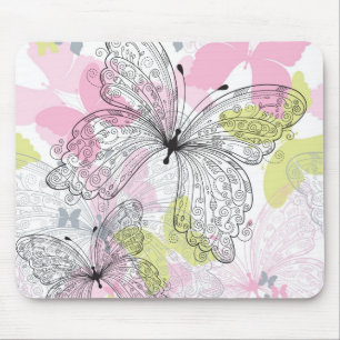 Background with butterfly mouse pad