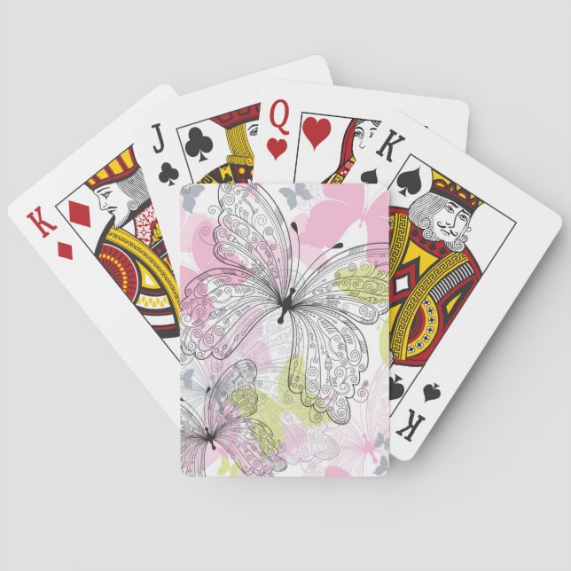 Background with butterfly poker cards (Back)