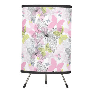 Background with butterfly tripod lamp
