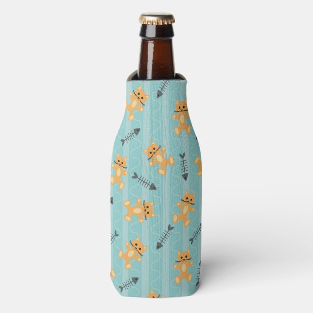 background with cats bottle cooler (Bottle Front)