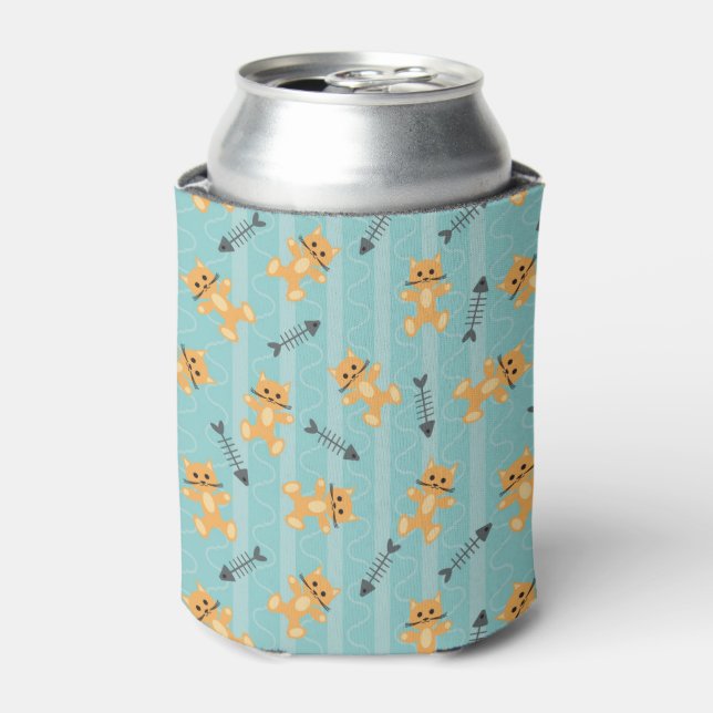 background with cats can cooler (Can Front)