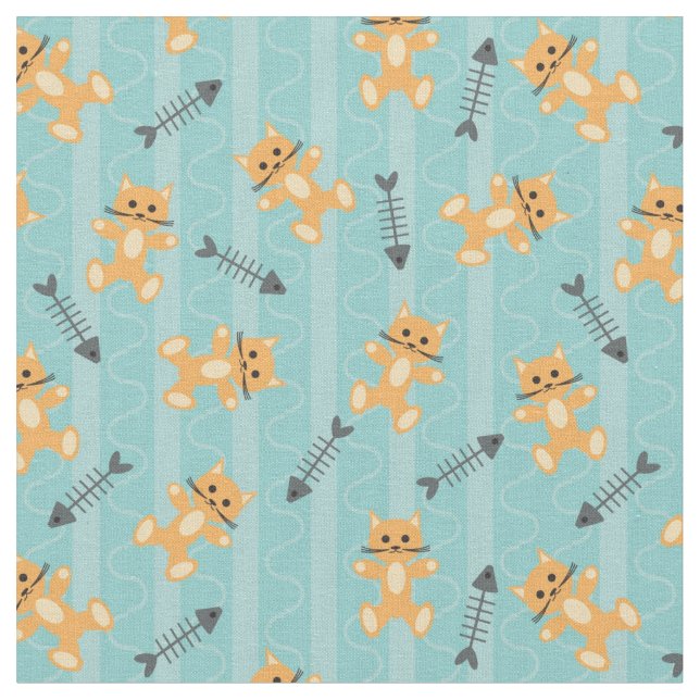 background with cats fabric (Close Up)