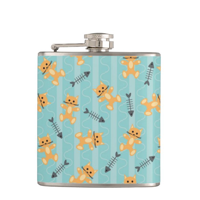 background with cats flask (Front)