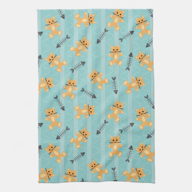 background with cats kitchen towel (Vertical)