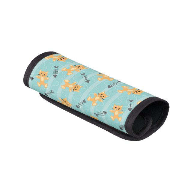 background with cats luggage handle wrap (Angled)