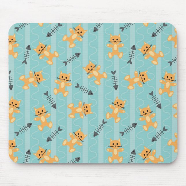 background with cats mouse pad (Front)