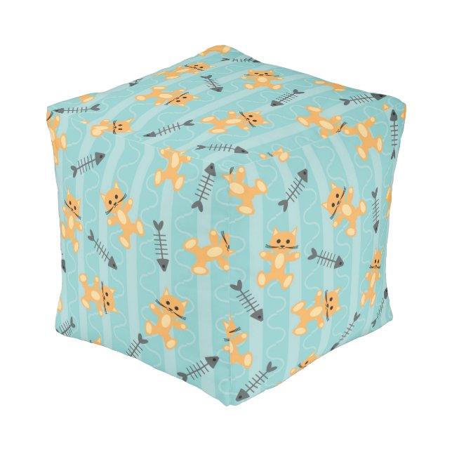 background with cats pouf (Angled Front)
