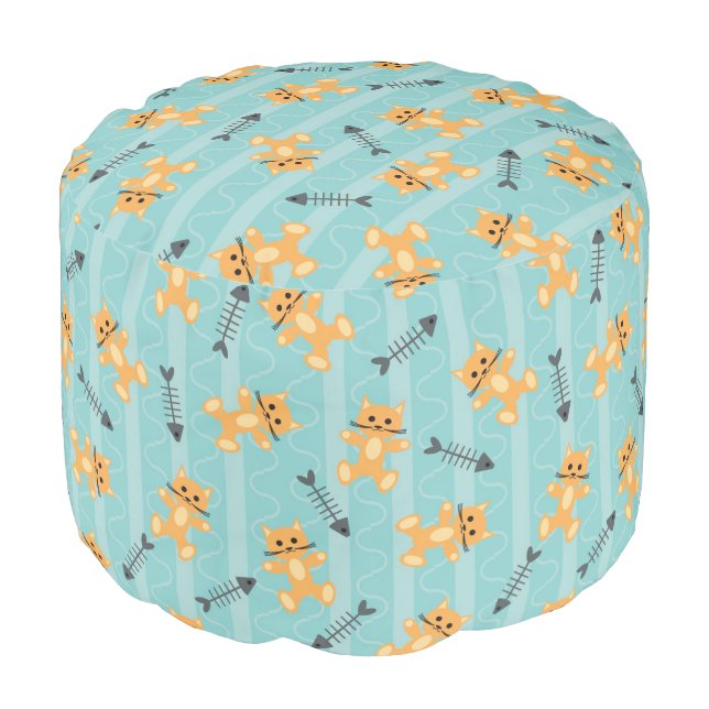 background with cats pouf (Angled Front)