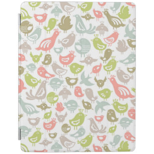 background with colorful birds ornament iPad smart cover