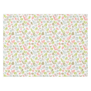 background with colorful birds ornament tablecloth