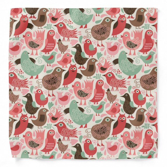 background with cute birds bandana (Front)