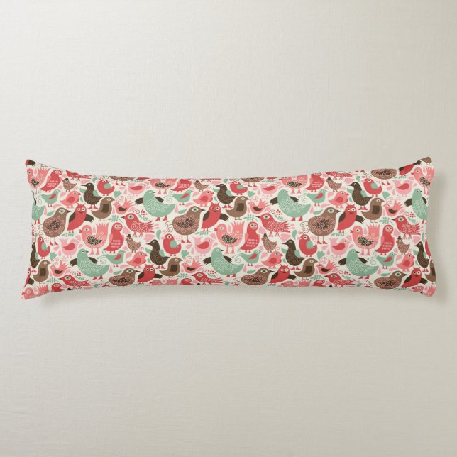background with cute birds body pillow (Front)