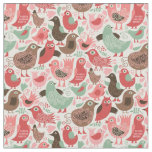 background with cute birds fabric