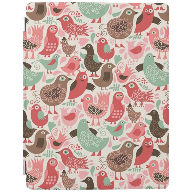 background with cute birds iPad smart cover (Front)