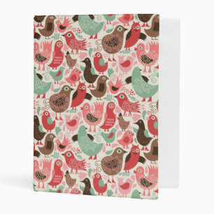background with cute birds mini binder